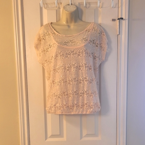 Eyelash Couture Sparkling Lace Top - Picture 2 of 11